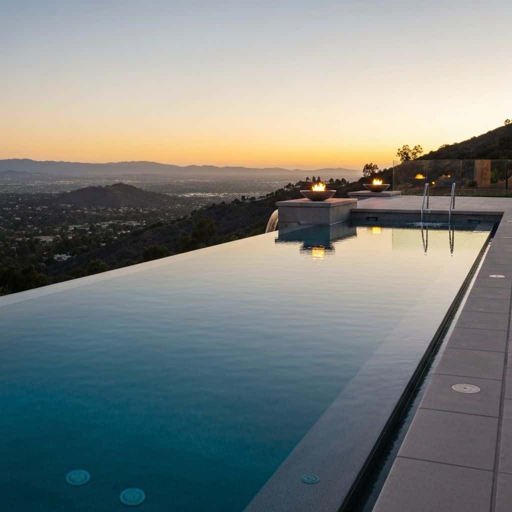 Travertine pool deck