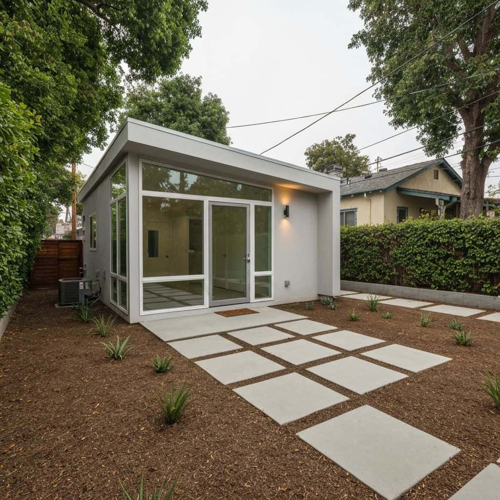 Modern detached ADU in Los Angeles backyard with contemporary design