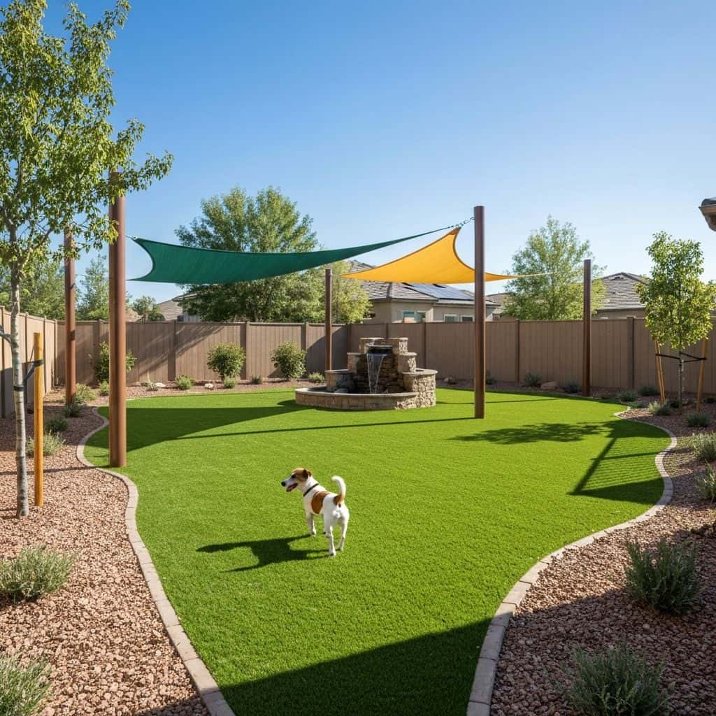 Beautiful pet-friendly backyard with safe fencing and comfortable spaces