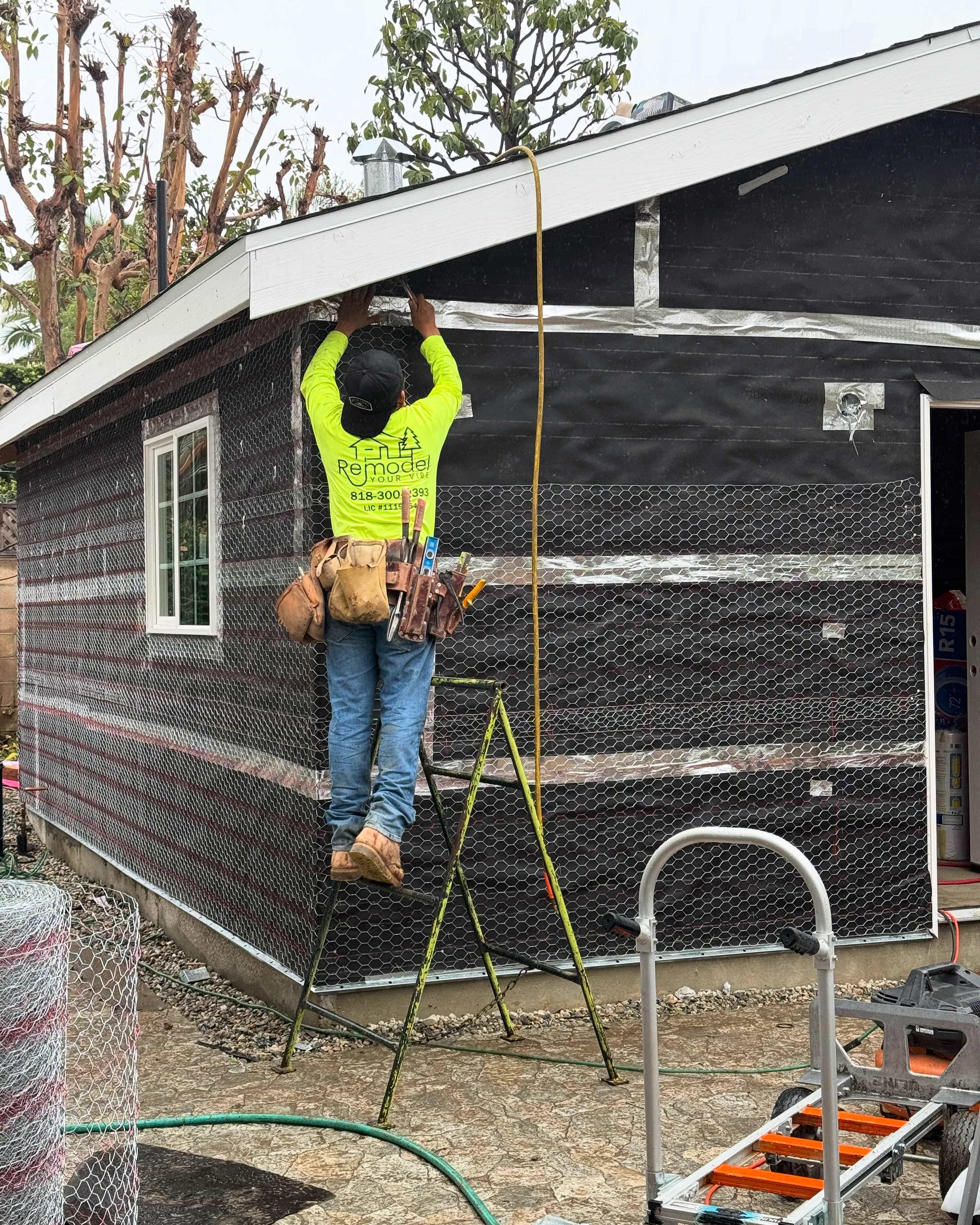Exterior cladding installation