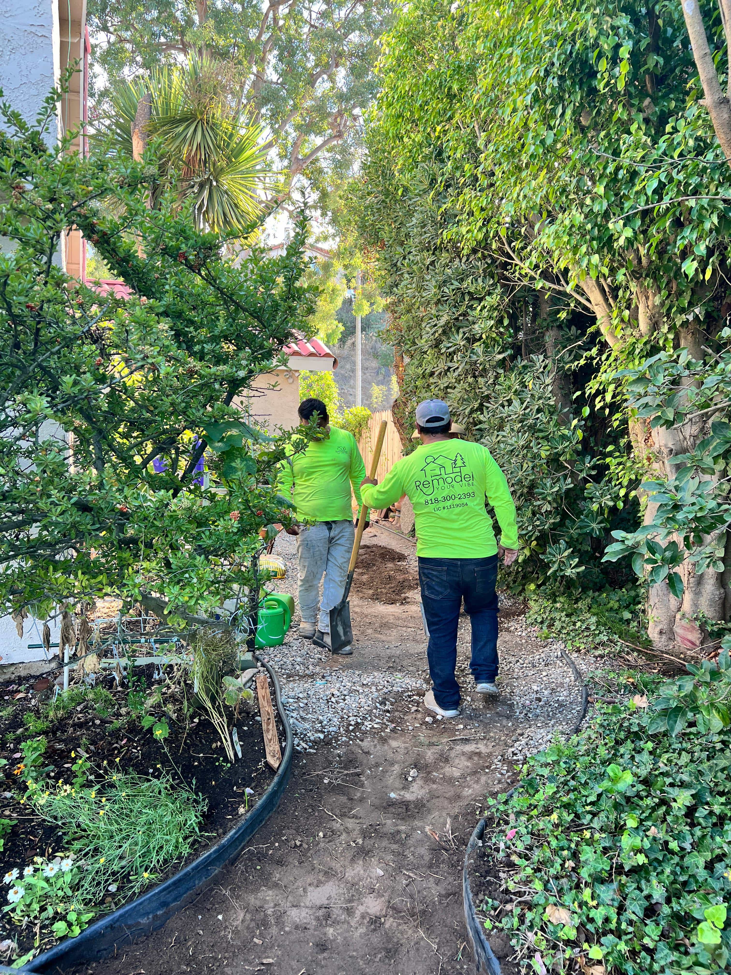 Landscaping project on site